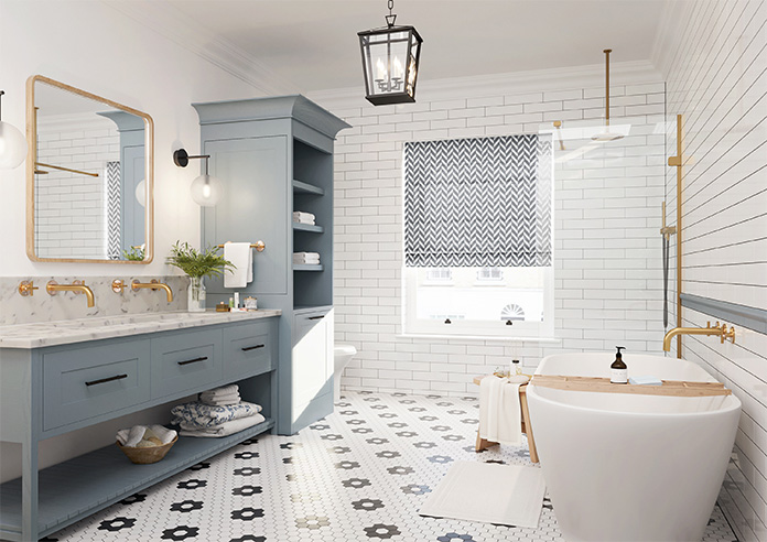 Chevron Stripe, Grey - Twist&Fit Roman Blind - Image 6